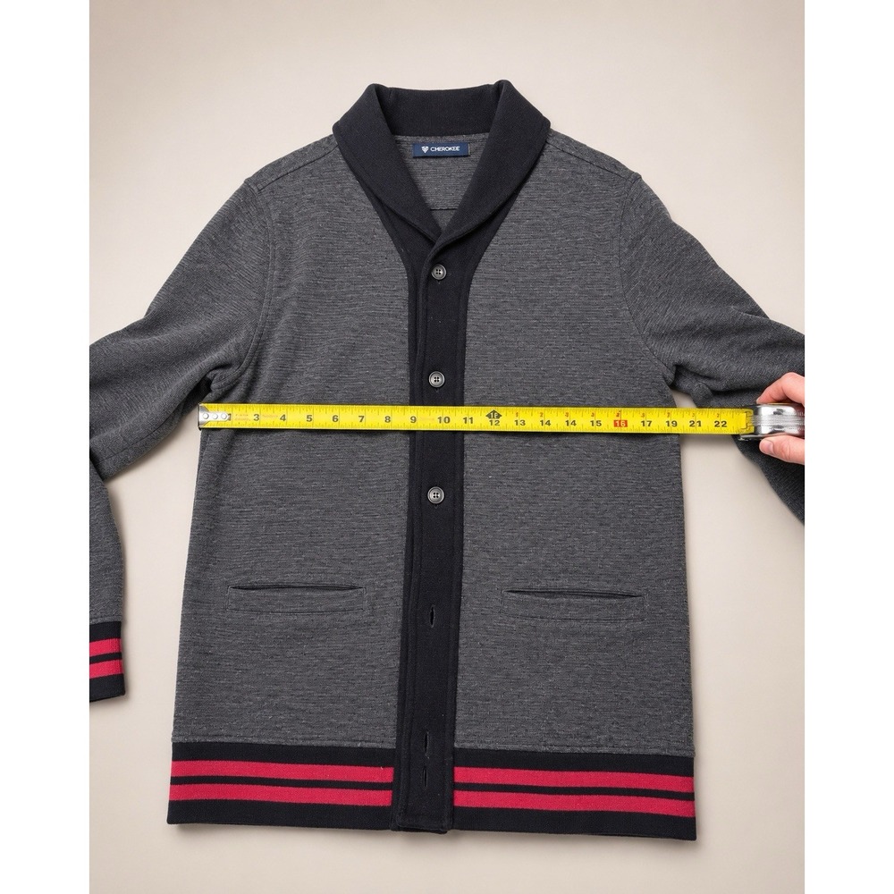 Cremieux Gray Shawl Collar Button-Front Knit Cardigan Sweater L w/ Pockets - Picture 8 of 13